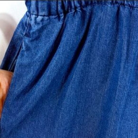 NWT Anne Klein Drawstring Chambray Shorts Size Medium - Picture 4 of 15